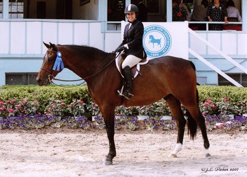 Laura Wasserman and Quality Time Overall Winner Amateur Owner Hunter Under Saddle 2007 Devon Horse Show Photo JL Parker