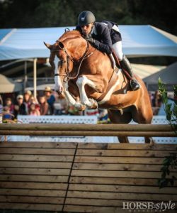 Nick Haness and Banderas owned by Ecole Nauber Winner $10,000 USHJA Hunter Derby 2014 Menlo Charity Horse Show Photo Erin Gilmore for Horse and Style Magazine