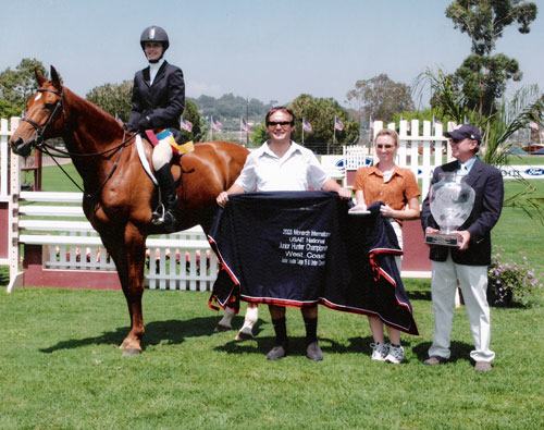 Stephanie Danhakl and Lifetime Monarch International Show Circuit Magazine and USA Equestrian Jr Hunter Finals West Champion Large Jr Hunters 15 & Under 2003 Showpark Photo JumpShot