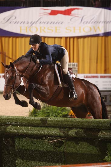 Katherine Dash and Laura Wasserman's Boss Champion Small Junior Hunter 16-17 2016 Pennsylvania National Photo Al Cook