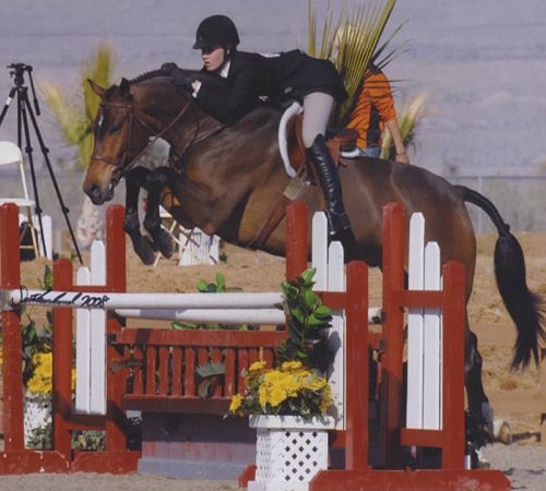 Shelby Wakeman and Quality Time Large Junior Hunter Champion 2008 HITS Desert Circuit Photo Flying Horse