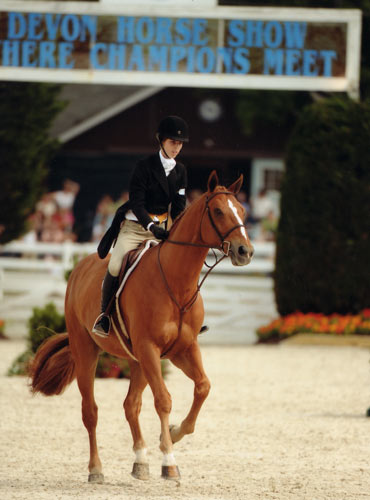 Gabbi Langston and Azian owned by Fastball Farm Large Junior Hunters 16-17 2010 Devon Horse Show Photo JL Parker