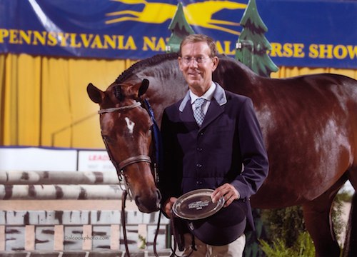 Laura Wasserman's Boss ridden by John French 3'3" Pregreen Hunter 2014 Pennsylvania National Photo Al Cook