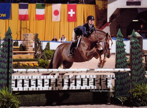 Hunter Siebel and Pure Abundance owned by Mountain Home Stables Large Junior Hunter 15 & Under 2014 Pennsylvania National Photo Al Cook