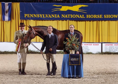 Laura Wasserman's Boss ridden by John French Reserve Champion 3'3" Pregreen Hunter 2014 Pennsylvania National Photo Al Cook