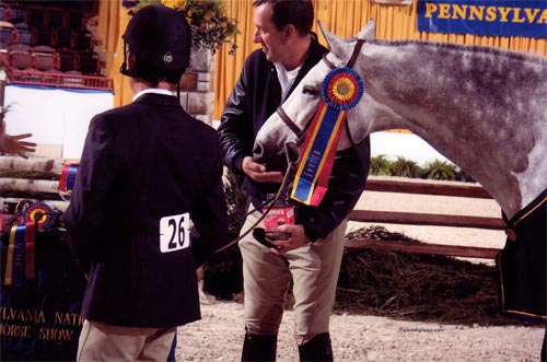 John French and Cruise owned by Jessica Singer Champion Green Conformation Hunters 2010 Pennsylvania National Photo Al Cook