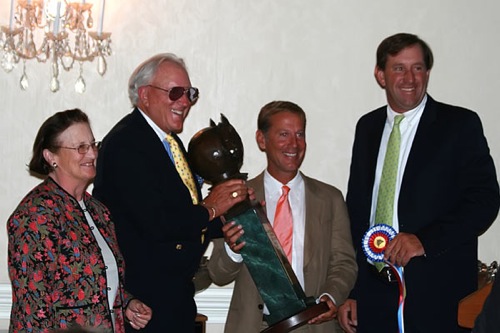 Archie Cox and John French accept the 2009 Trainers Choice Award for First Year Green Working Hunter on behalf of Pringle and the Pryde family at the National Show Hunter Hall of Fame Photo Lauren Fisher Phelps Media Group