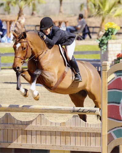 Laura Wasserman and Back in the Game Amateur Owner Hunter 36 & Over 2012 HITS Desert Circuit Photo Flying Horse