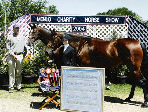 Devon Barrett with Matheus and Baron 21 Champion and Reserve 2004 Menlo Charity Junior Jumper Photo JumpShot