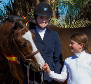 Katherine Dash and Stella Wasserman with Fine Design Reserve Champion Junior Hunter_2015 National Sunshine Series