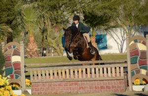 Brooke Sassa and Catwoman Large Junior Hunter 15 & Under 2014 HITS Desert Circuit Photo Flying Horse
