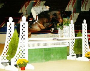 Leslie Steele and Smitten owned by Stephanie Danhakl 2nd Year Green Hunter 2008 Pennsylvania National Photo Anne K Gittens