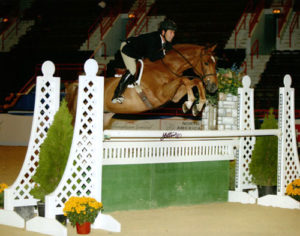 Peter Lombardo and Mandarin owned by Jessica Fraze Regular Conformation Hunter 2008 Pennsylvania National Photo Anne K Gittens