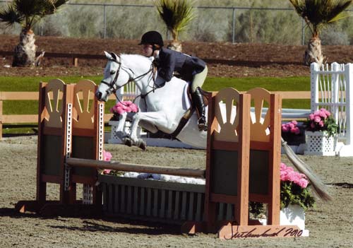 Skylar Nelson and Macy Grey owned by Wild Sky Farm Circuit Champion Medium Pony Hunter 2010 HITS Desert Circuit Photo Flying Horse