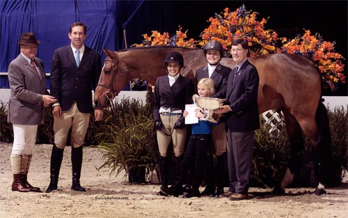 Laura Wasserman and Overseas Overall Best Amateur Hunter Stake 2010 Washington International Photo Al Cook