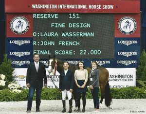 John French and Fine Design owned by Laura Wasserman Regular Conformation Hunter 2015 Washington International Photo Shawn McMillen
