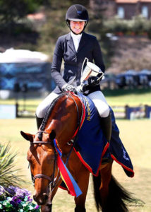 Ava Stearns and Laura Wasserman's Bocelli 2018 Jr. Hunter Finals National Championship-West Grand Champion 3'6" Photo by Captured Moment
