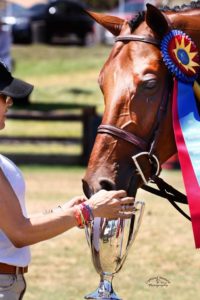 Ava Stearns and Laura Wasserman's Bocelli 2018 Jr. Hunter Finals National Championship-West Grand Champion 3'6" Photo by Captured Moment