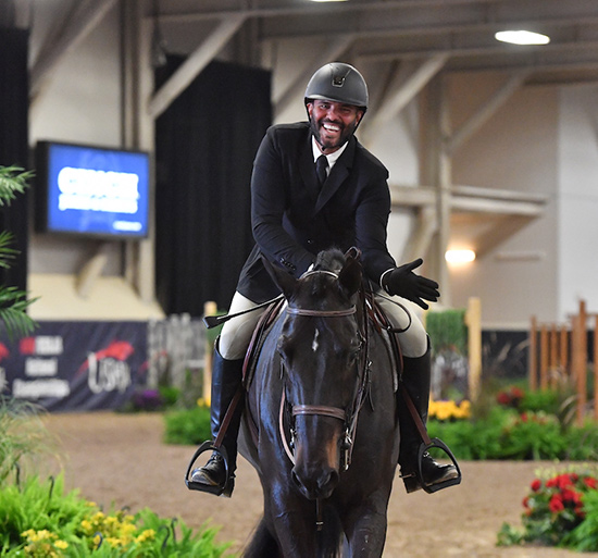 Jorge Hidalgo and Charlie Boy 2018 Las Vegas National Amateur Owner Hunter 3'6" Photo by Andrew Ryback