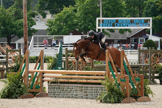 Virginia Fout and Cristiano 2018 Devon Horse Show Amateur Owner Hunter 3'3" Over 35, Champion Photo by The Book LLC