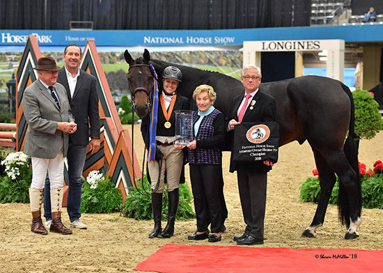 Virginia Fout and Carma 2018 National Horse Show Amateur Owner Hunter 3'3" Over 35, Champion Photo by Shawn McMillenVirginia Fout and Carma 2018 National Horse Show Amateur Owner Hunter 3'3" Over 35, Champion Photo by Shawn McMillen