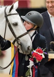 Emily Williams and Beach Boy 2019 Capital Challenge Grand Junior Hunter Champion Leading Junior Rider