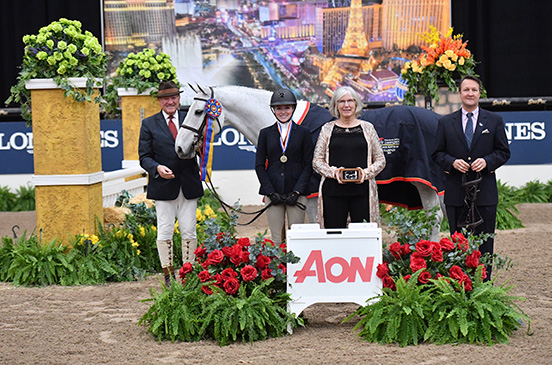 Emily Williams and Beach Boy Small Junior Hunter 16-17 Champion AON/USHJA National Championship 2019 Las Vegas National Horse Show