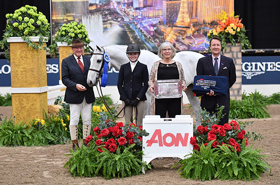 Emily Williams and Beach Boy Small Junior Hunter 16-17 Champion AON/USHJA National Championship 2019 Las Vegas National Horse Show