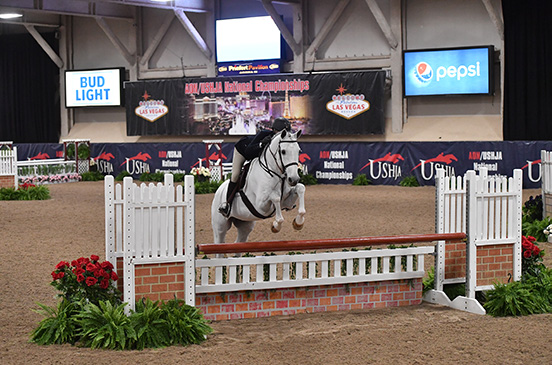 Emily Williams and Beach Boy Small Junior Hunter 16-17 Champion High Point Junior Rider 2019 Las Vegas National Horse Show