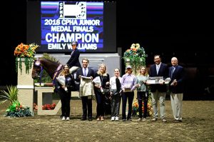 Emily Williams and Carlo 2018 CPHA Junior Medal Finals Champion Photo by Captured Moment Photography