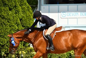 Karli Postel and Teton Farm's Favorite 2019 Devon Horse Show High Performance Conformation Hunter Photo by The Book LLC