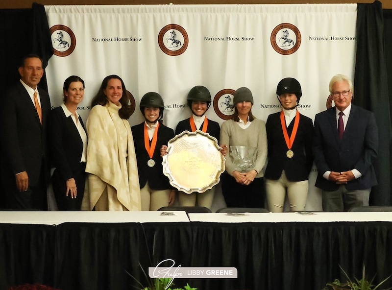 Archie Cox and Keri Kampsen judge the ASPCA Maclay Medal Finals 2021 National Horse Show Photo by Libby Greene, Phelps Media