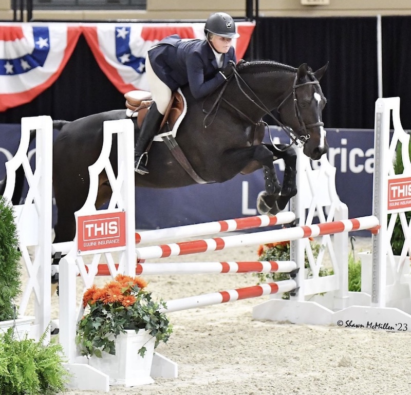 Violet Tatum and Congrato THIS 14 Year Old Equitation Reserve Champion 2023 Capital Challenge Photo by Shawn McMillen