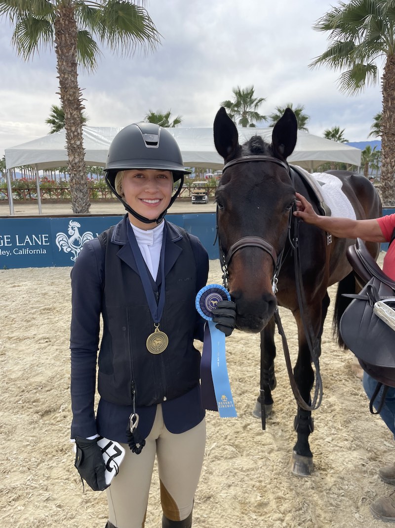 Gable Gering and Bel Vino USEF Dover Hunter Seat Medal winner Desert Circuit 2024