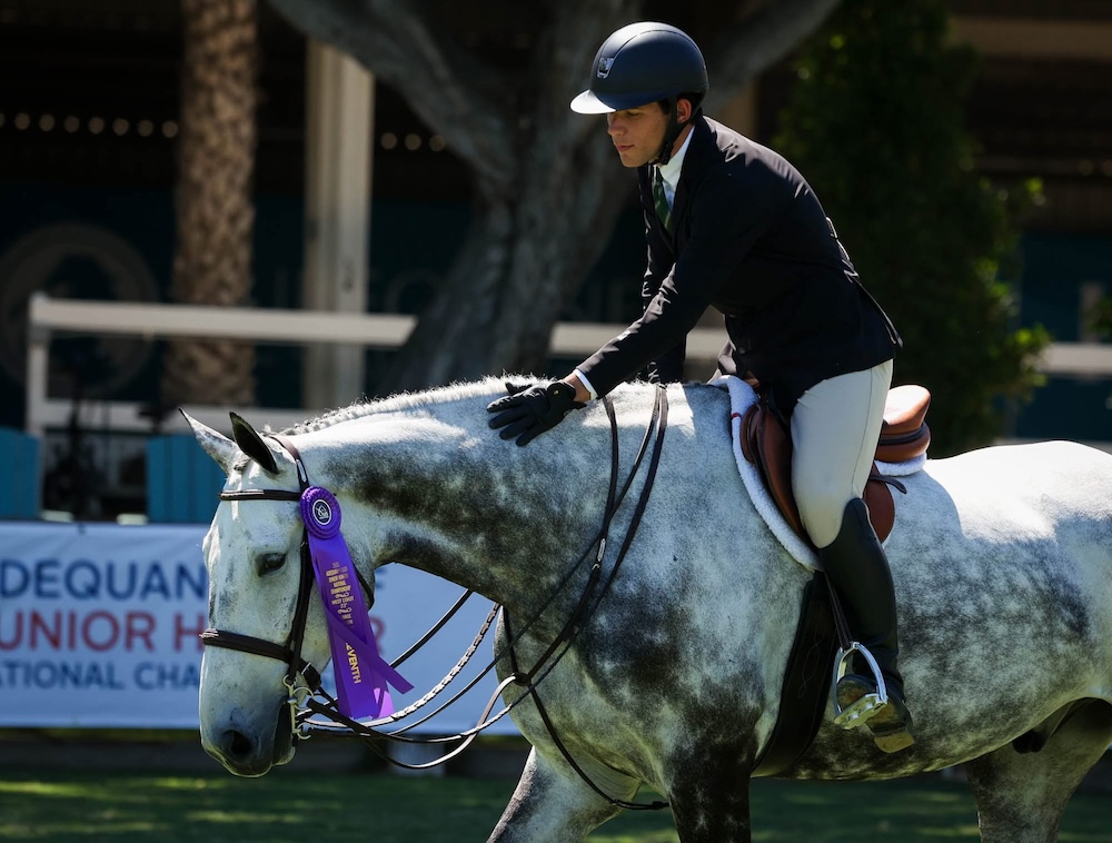 Brayden Anson and Santini Van't Kiezelhof 2025 Adequan/USEF Junior Hunter National Championship - West Del Mar, California Photo by Captured Moment