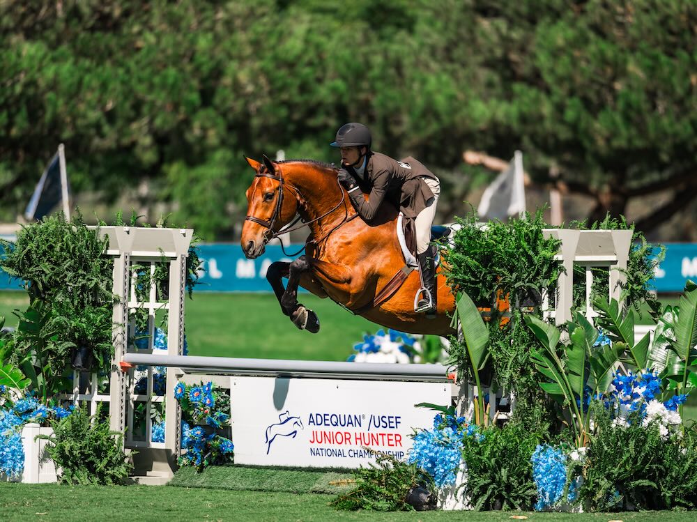 Dane Anson and Way Out West 2025 Adequan/USEF Junior Hunter National Championship - West Del Mar, California Photo by Captured Moment