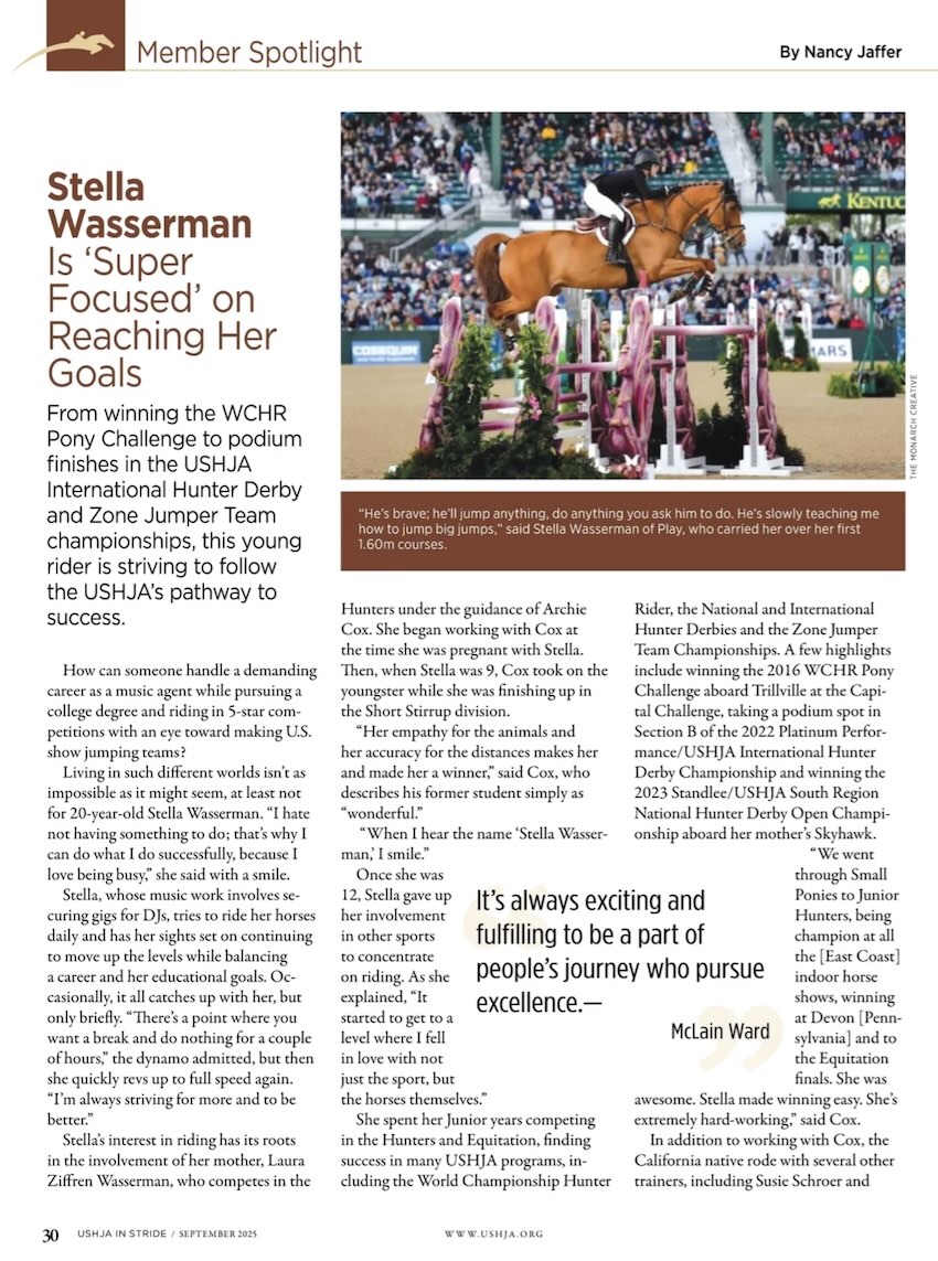 Stella Wasserman - USHJA article thumbnail