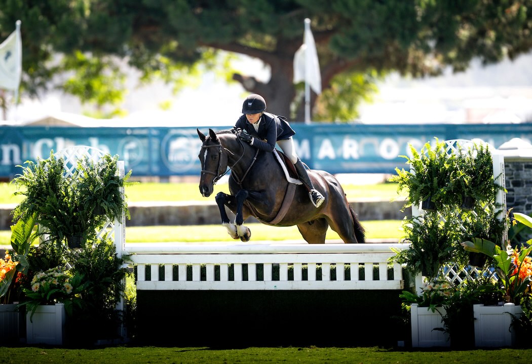 Violet Tatum and Jagerbomb 2025 Adequan/USEF Junior Hunter National Championship - West 3’6” Junior Hunter, Overall Grand Champion River Edge Farm Perpetual Trophy, Winner Classic Phase, Winner Handy Phase, Winner U/S Phase, 3rd Del Mar, California Photo by Brooke Marie