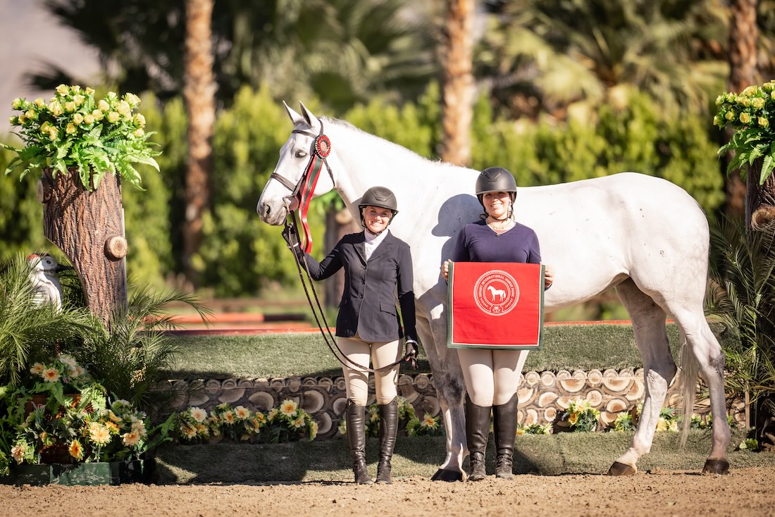 Karli Postel and Calabria Champion Green Hunter 3'6" Large Junior Hunter 3'3" with Lauren Bendowski 2025 Desert Holiday WCHR Week