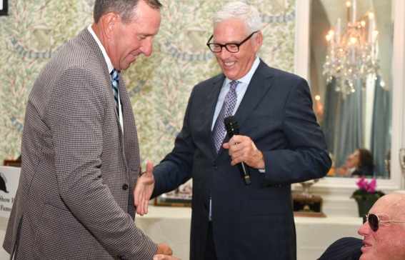 2026 Hunter Hall of Fame inductee Archie Cox, with Scot Evans and Jimmy Lee