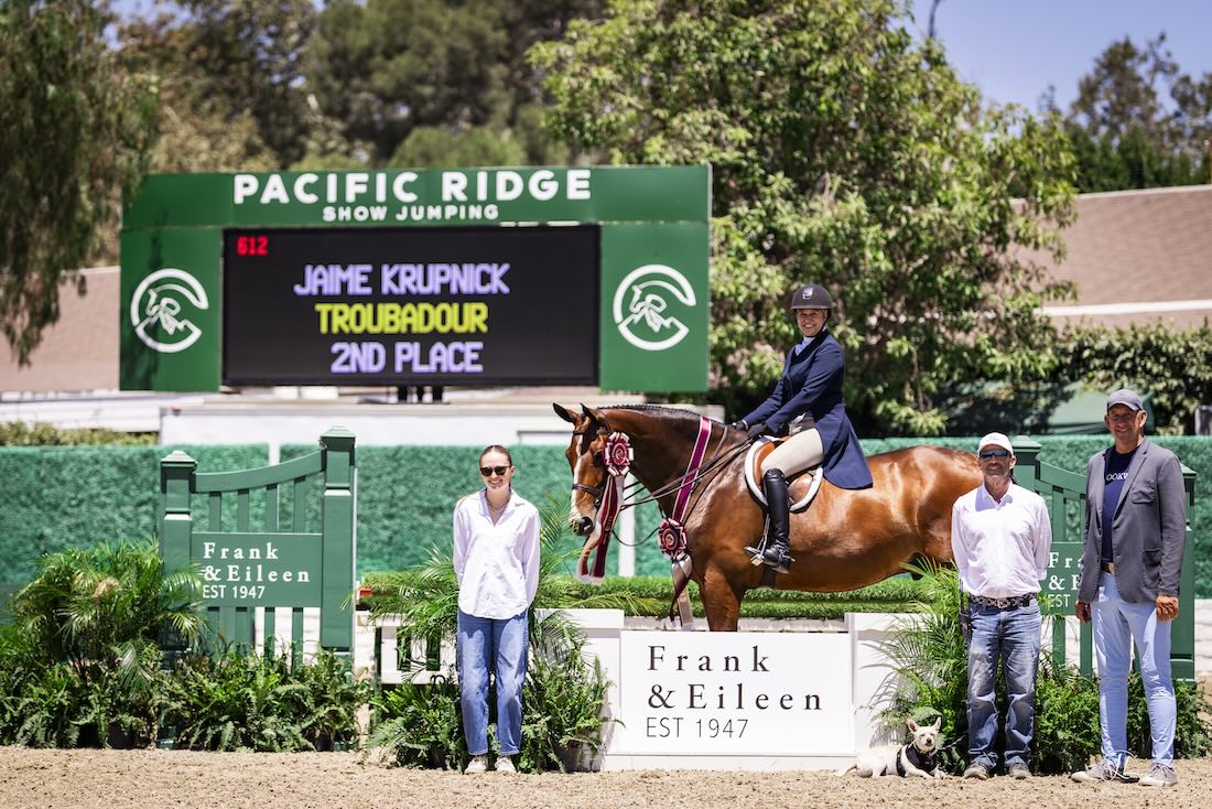 Jaime Krupnick and Troubadour 2nd overall, $10,000 USHJA National Junior/Amateur Hunter Derby 2026 Pacific Ridge Summer 2